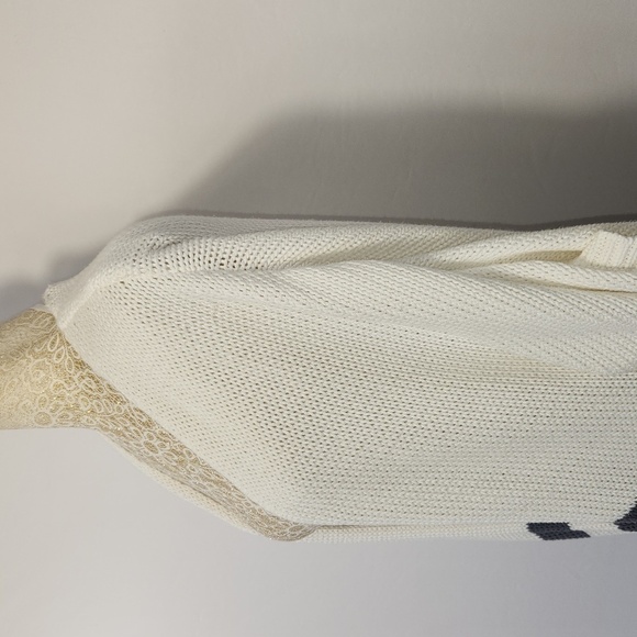 Fresh Produce White Grey Loose Knit Slouchy Front Pockets Cardigan Size XS/S - Picture 6 of 14